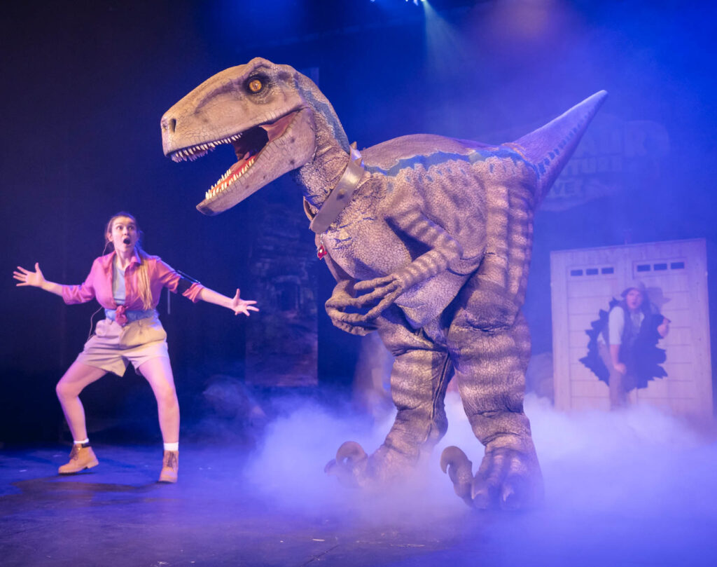 One of the dinos on stage at Dinosaur Adventure Live